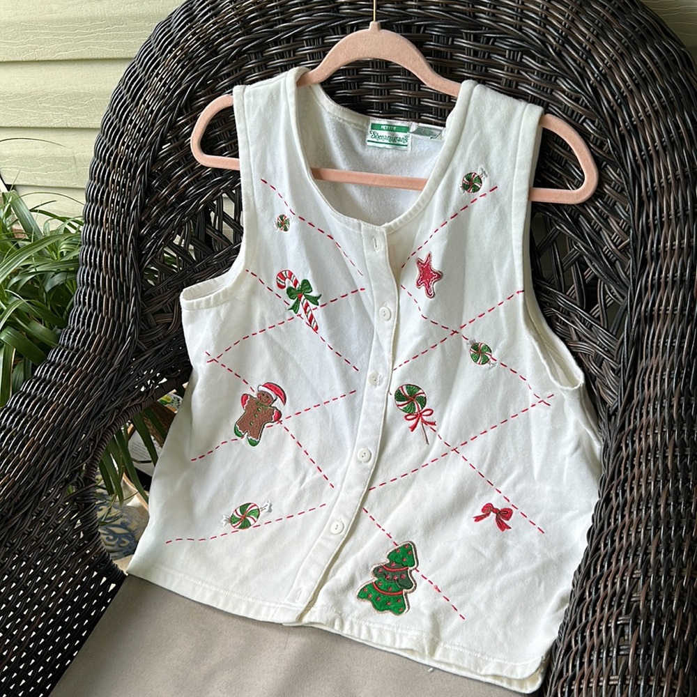 Shenanigans Christmas Candy Cane Vest PXL - Picture 2 of 7